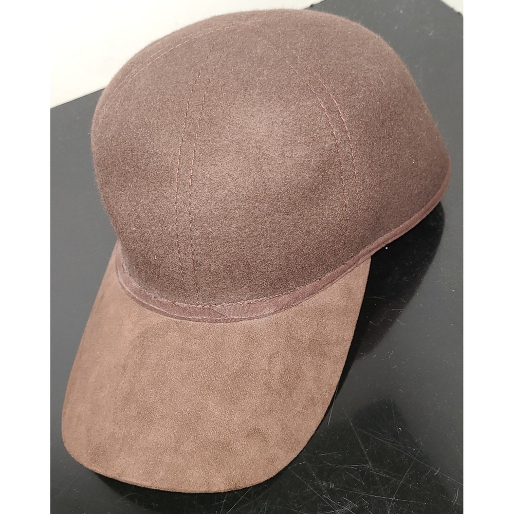 Brown‎ Chocolate Suede Like Fitted Hat Cap Size S/M NWOT - Picture 8 of 8